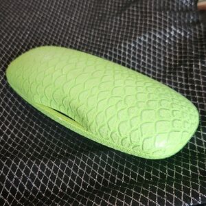 Cal Optix Neon Green Alligator Hard Eyeglass Case